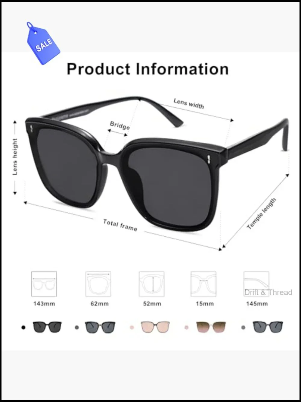 Vintage Style Sunglasses UV400 Protection Lightweight Polycarbonate